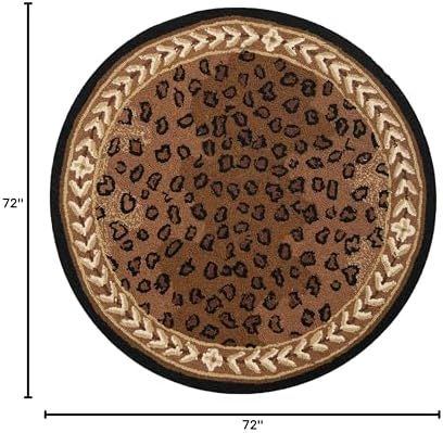 SAFAVIEH Chelsea Collection Area Rug - 6' Round, Black & Brown, Hand-...