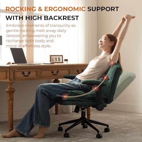 Dowinx Criss Cross Chair with Adjustable Flip-up Arms and Wheels, Comfort Erg...