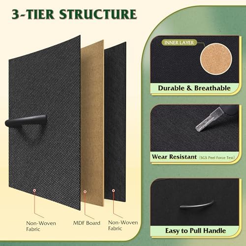 WLIVE 10 Drawer Black Fabric Dresser for Bedroom, Side Pocket & Hooks Chest
