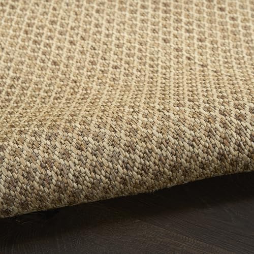 Nourison Home Courtyard Indoor Outdoor Area Rug, Jute, 5' x 7', Geome...