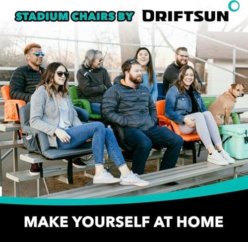 Driftsun 2 Pack Extra Wide Stadium Seats with Back Support - Deluxe Foldable ...
