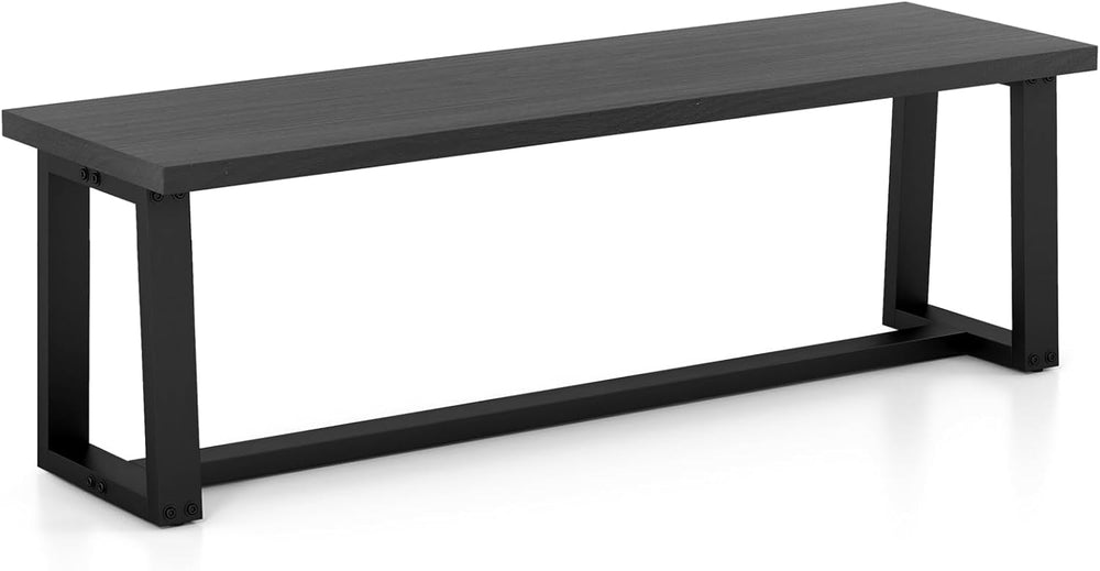 Giantex 56.5" L Wood Dining Bench, Industrial Table Bench w Metal Frame,...