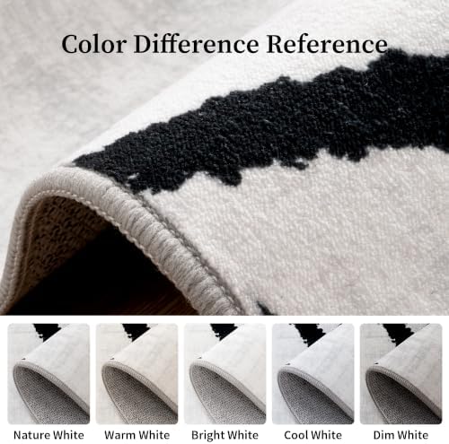 YIHOUSE 8x10 Washable Modern Abstract Black White Area Rug