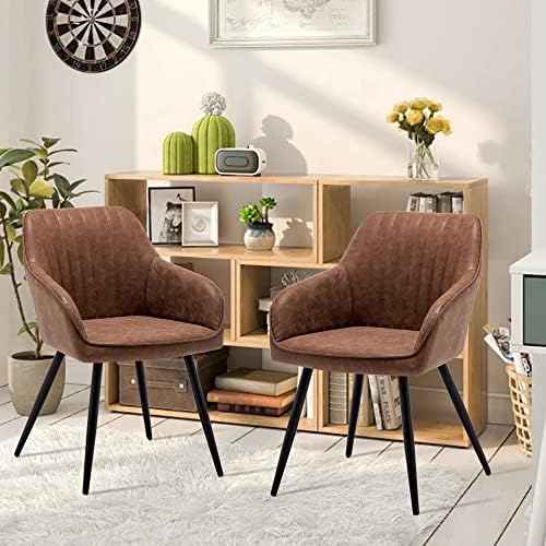 annjoe Faux Leather Accent Arm Chairs for Living Room Leisures/ Upholstered C...