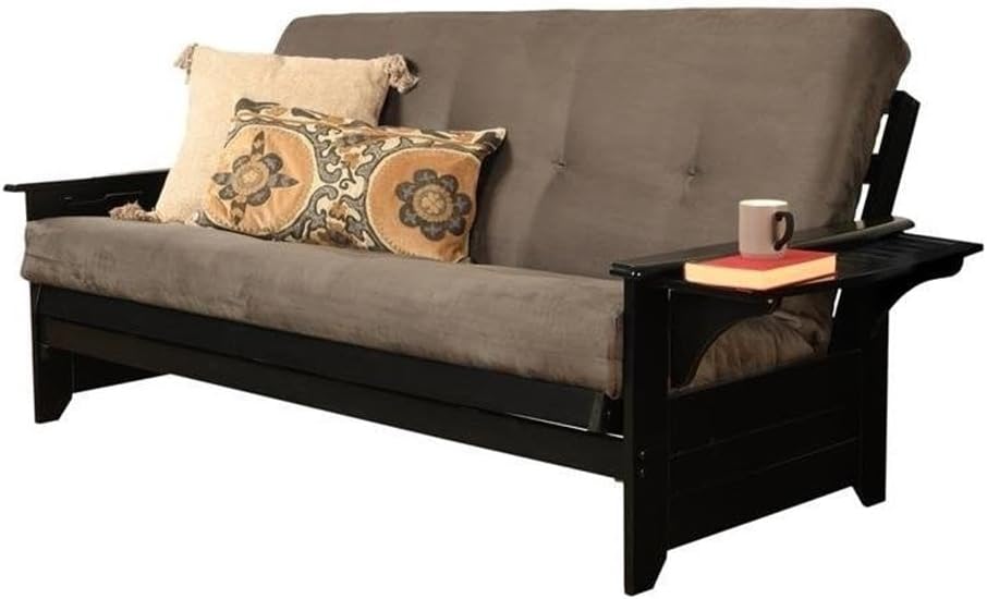 Kodiak Furniture Full-Size Suede Futon Mattress in Gray-Frame Not Included