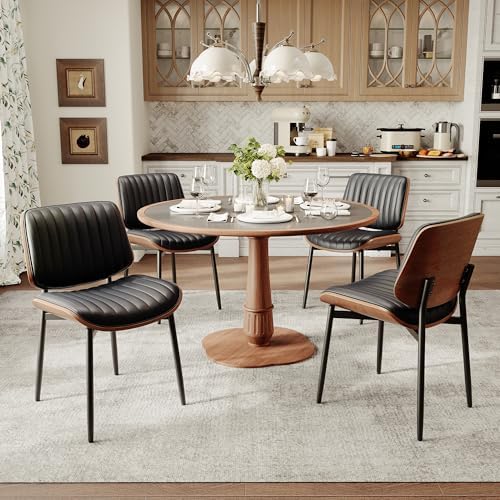 MALOL Leather Dining Chairs Set of 4, Modern Upholstered Dining Room Kitchen ...