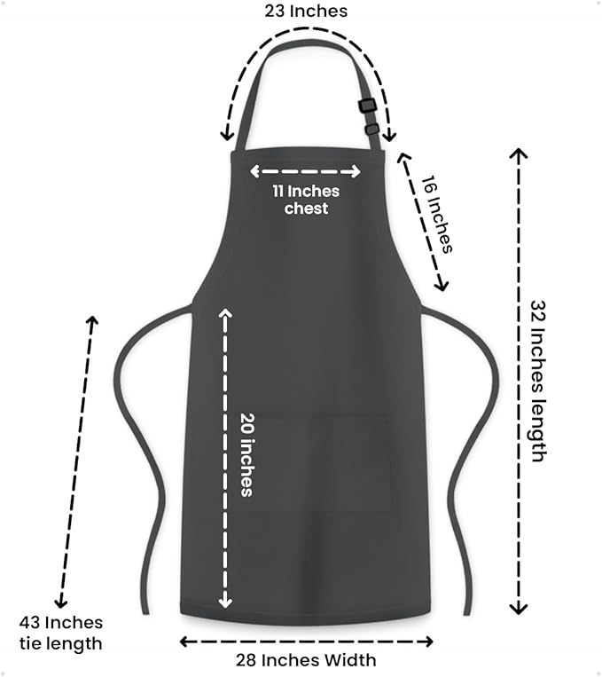 Adjustable Bib Apron 100% Polyester Kitchen Aprons Waterdrop Resistant Aprons
