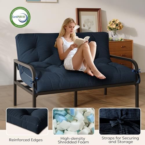 Furnify 6" Futon Mattress Queen Size, Futons Sofa Couch Bed with Straps,...
