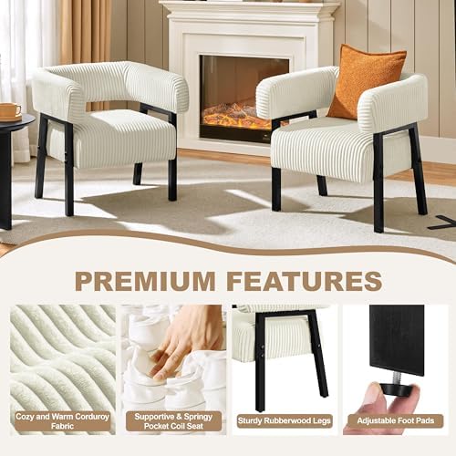 Yaheetech Accent Living Room Chair with Pocket Coiled Seat Set of 1