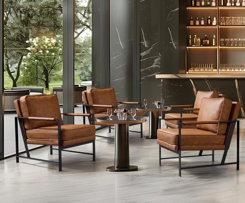 Yaheetech Mid-Century Modern Accent Chairs Set of 2, Light Brown