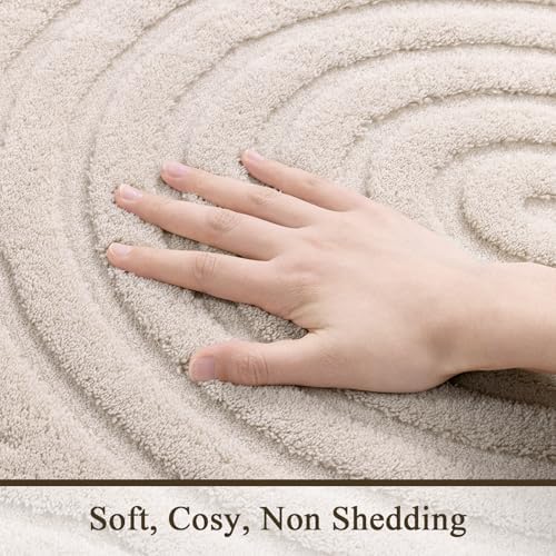 SHACOS Soft Cozy Fluffy Arch Pattern High Low Pile Area Rugs 9'x12' L...