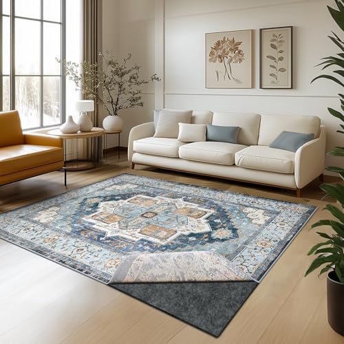 Waterproof Rug Pad, 5x8 ft Area Rug Non-Slip Carpet Pad, 1/4" Thick Non-...