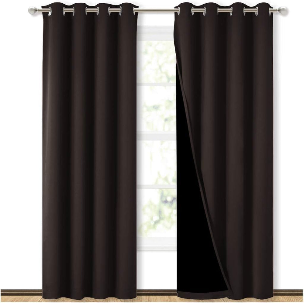 NICETOWN Brown Full Blackout Curtains for Dining Room 52" x 84" 2 P...