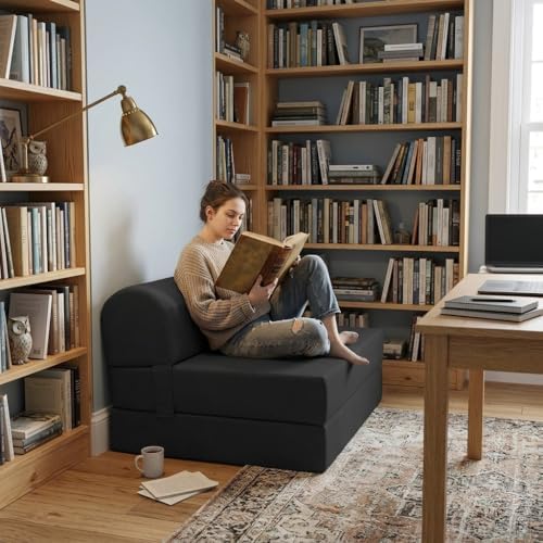 D&D Futon Furniture Sleeper Chair Folding Bed, Studio Sofa Guest Folded M...
