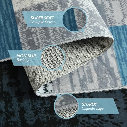 Large Area Rugs, Modern Geometric Patchwork Floor Decor Rockwood Collection