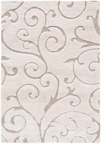 SAFAVIEH Florida Shag Rug 5'3"x7'6", Soft Plush Cream &...