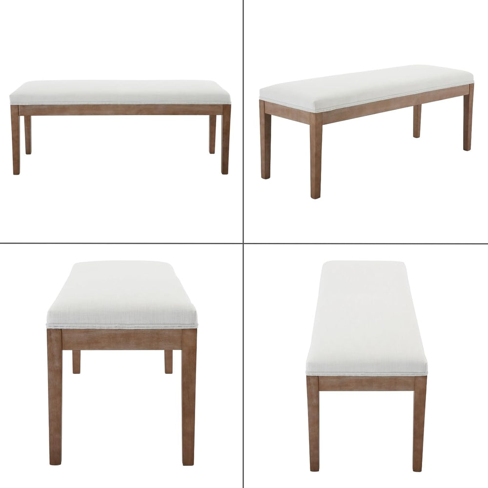 chairus Padded Entryway Bench Linen Upholstered Dining Table Benches Farmhous...