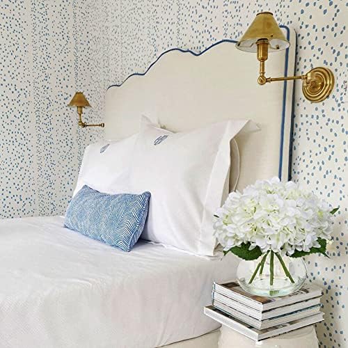 Hollyone Hydrangea Artificial Flowers with Vase White Silk Fake Flowers Arran...