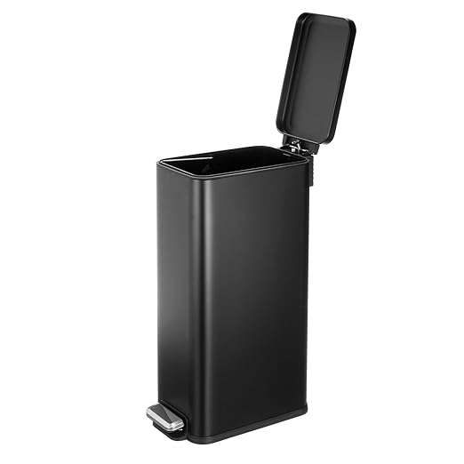 mDesign Slim Metal Rectangle 7.9 Gallon Trash Can