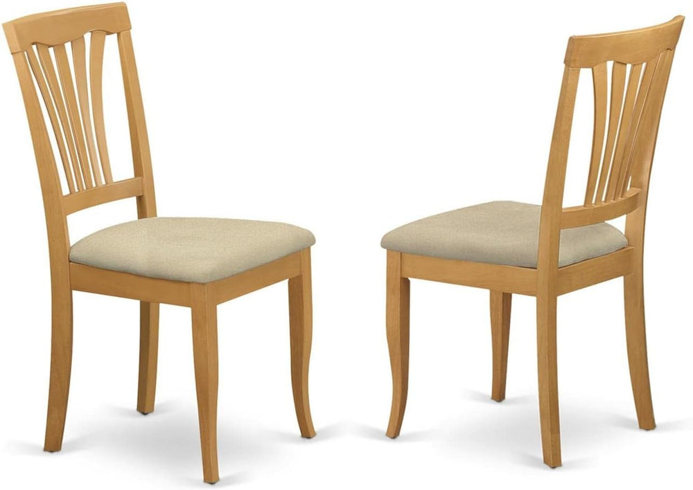 East West Furniture AVC-OAK-C Avon Kitchen Dining Chairs - Linen Fabric Uphol...