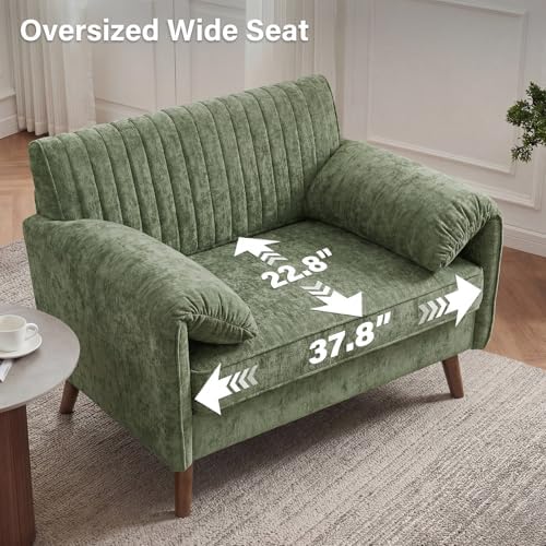 Modern Oversized Accent Reading Chair for Living Room, 43", Chenille, Green