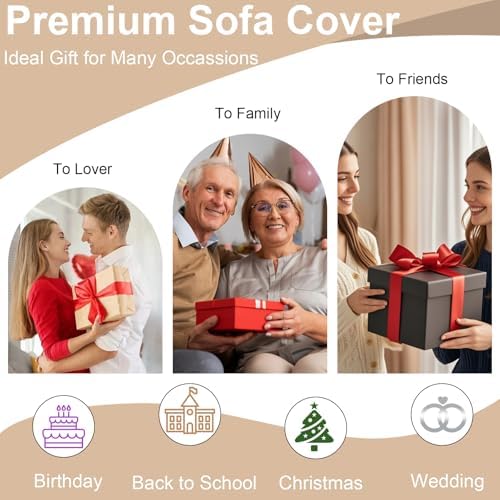 VClife Boho Sofa Cover for Oversize Sofa Thick Soft Chenille Sofa Slipcover