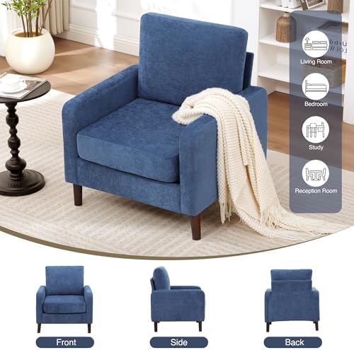 Accent Chair for Living Room, Modern Reading Chair for Bedroom, Upholstered A...