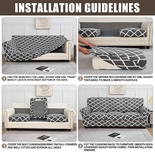 SearchI Stretch Sofa Cover Printed Couch Covers, Floral Pattern 2 Piece Armch...