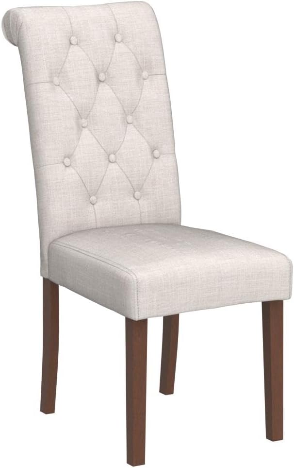 COLAMY Button Tufted Dining Chairs Set of 6, Accent Parsons Diner Chair Uphol...
