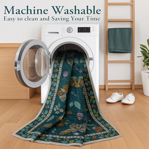Lahome Insect 5x7 Area Rugs, Soft Bug Washable Rugs for Bedroom Living Room