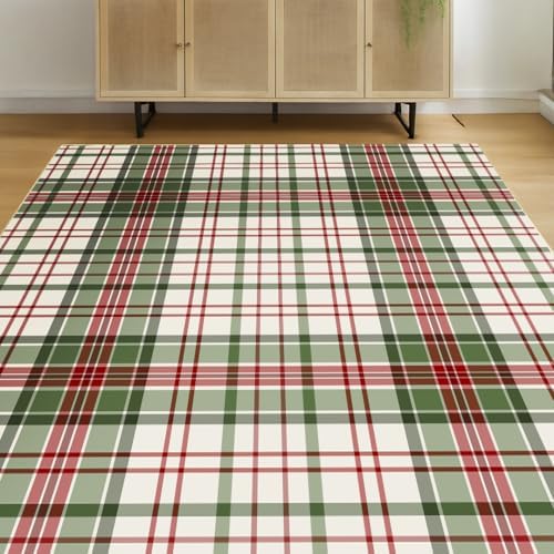 Muddy Mat® Plaid 5x7 Washable Area Rugs for Living Room, Bedroom & Dining...