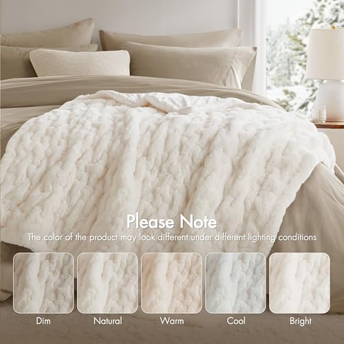 Madison Park Ruched Fur Luxury Throw Premium Soft Cozy Brushed Long Faux Fur ...