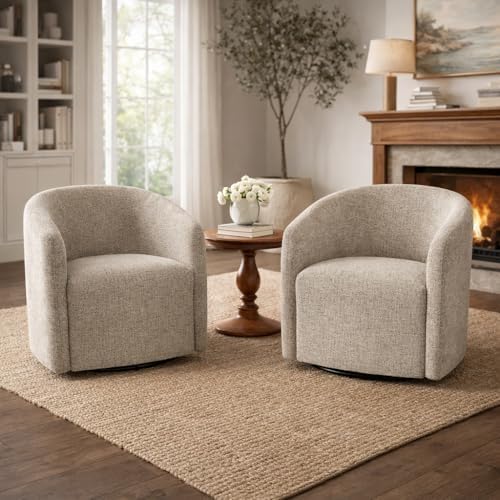 HomePop 360° Swivel Barrel Accent Chair - Midtone Gray Fabric