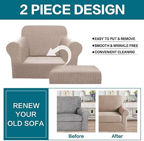 Turquoize 2 Piece Chair Covers Chair Slipcovers for Living Room Armchair Sofa...