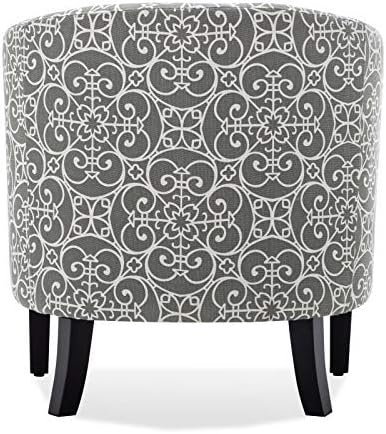 BELLEZE Accent Barrel Chair, Linen Round Chair Club Tub Sofa Corner Chair wit...