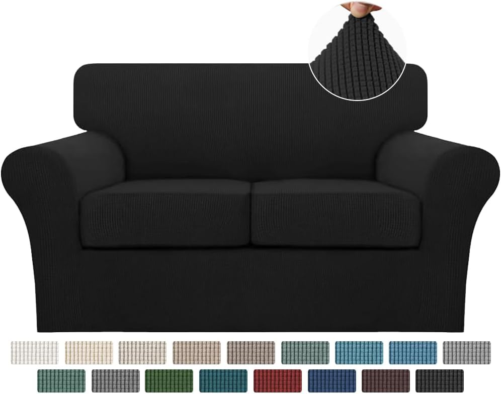 Turquoize 3 Piece Sofa Covers for 2 Cushion Couch Sofa Slipcover Soft Couch C...