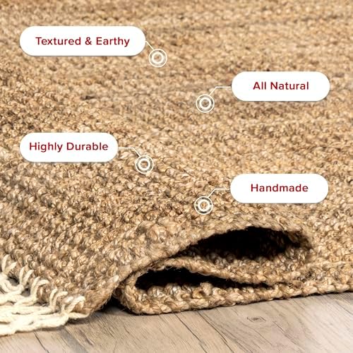 nuLOOM Raleigh Natural Solid Hand Tufted Area Rug, 5' x 8'