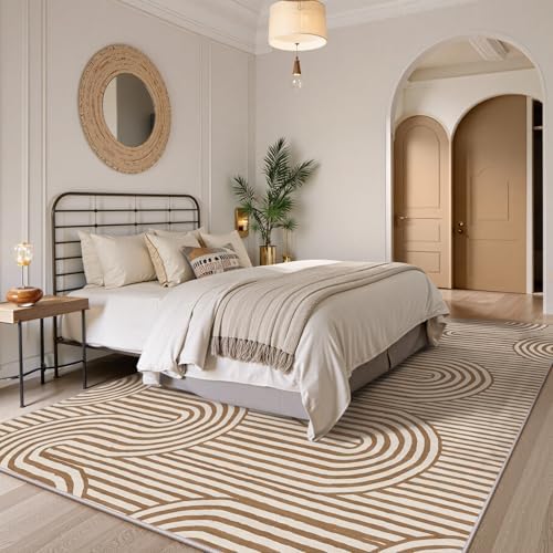 Lahome Khaki Modern Washable Area Rug 8x10, Play Mat for Living Room