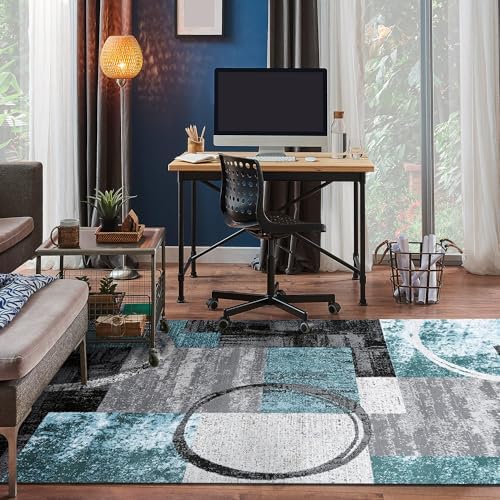 Rugshop Circle Modern Non-Shedding Living Room Area Rug Gray 5'3" x ...