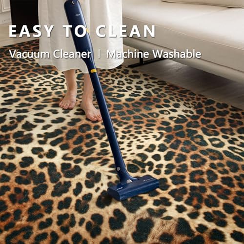 DweIke Leopard Rugs for Living Room, 8x10 Cheetah Print Rug for Bedroom Decor...