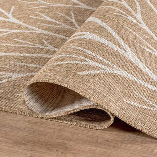 Washable Indoor Outdoor Rug 8x10 Modern Area Rugs Branch Pattern Non Shedding...