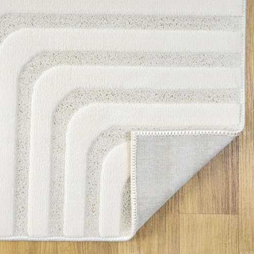 LUXE WEAVERS Mid Century Modern Geometric Cream 8x10 Area Rug