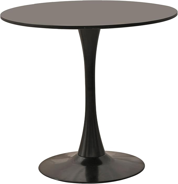 3-Pieces 31.5" Round Dining Table Set for 2, Black Dining Table & Ve...