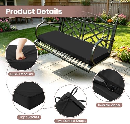 Outdoor Bench Cushions for Outdoor Furniture, 48x18 Inch, Waterproof Patio Fu...