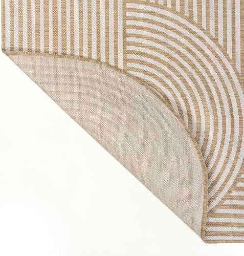 JONATHAN Y Geometric Arch Stripe Indoor Outdoor Area Rug 9X12 Cream/Natural, ...
