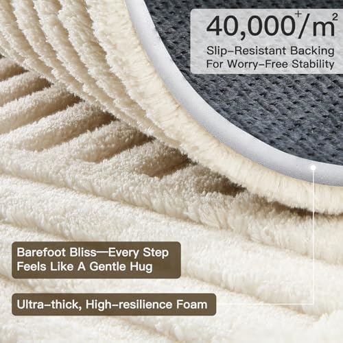 Sour Lemon Area Rugs 9x12 Living Room Bedroom, White Rug Large Carpet