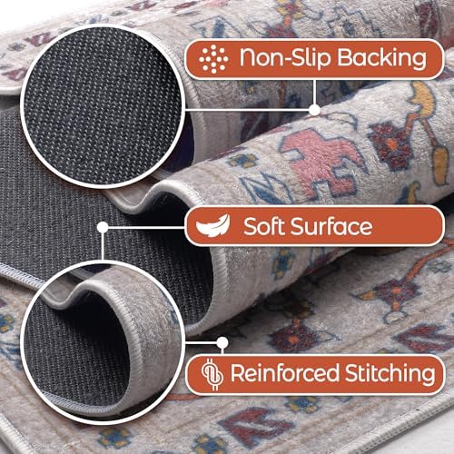 COTPOLY 5' x 7' Washable Area Rug for Living Room, Kitchen, Hallway, ...