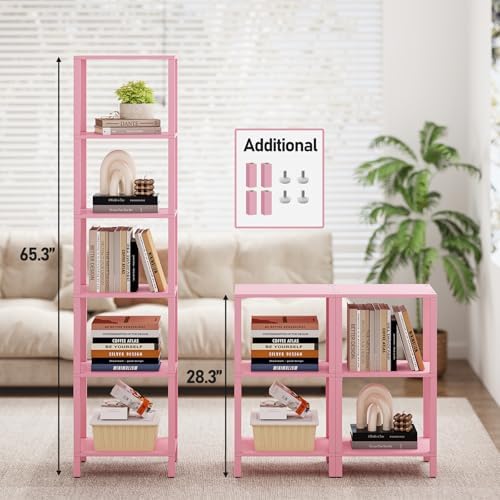 TUTOTAK Bookshelf, 6-Tier Tall Narrow Book Shelf for Small Space | 10.7 x 14....