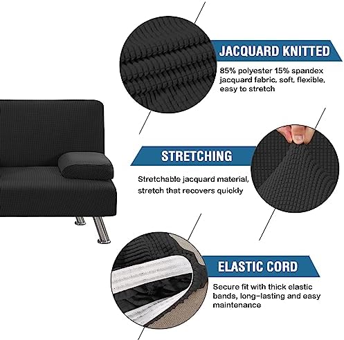 H.VERSAILTEX 4 Pieces Stretch Futon Covers Sofa Bed Slipcover with Removable ...