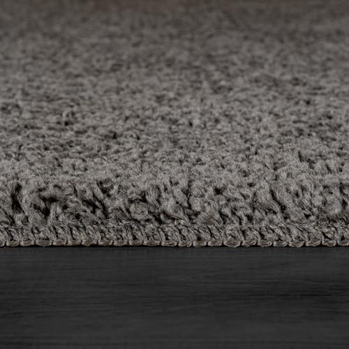 Area Rug 5x7 Dark Gray Washable Indoor Rug Solid Non Slip Easy to Clean Non S...